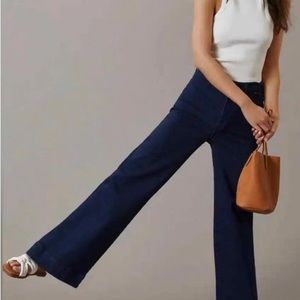Anthropologie Pilcro The Skipper High-Rise Wide Leg Jeans, Size 28, Dark Blue